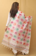 White Hand Painted Kota Dupatta - Luxurion World