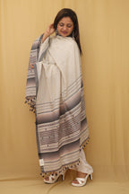 Handcrafted Pastel Bhujodi Cotton Dupatta with Intricate Embroidery - Luxurion World