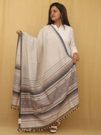 Handcrafted Pastel Bhujodi Cotton Dupatta with Intricate Embroidery - Luxurion World
