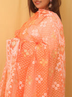 Orange Jamdani Cotton Silk Dupatta - Luxurion World