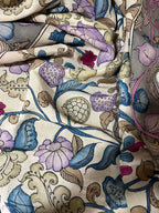 Exquisite Multicolor Kalamkari Hand Painted Pure Bangalore Silk Dupatta - Luxurion World