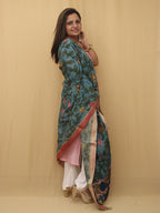 Stunning Blue Pen Kalamkari Pure Silk Dupatta - Perfect for Any Occasion! - Luxurion World
