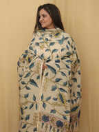 Stunning Off White Kalamkari Pure Silk Dupatta for Elegant Look - Luxurion World