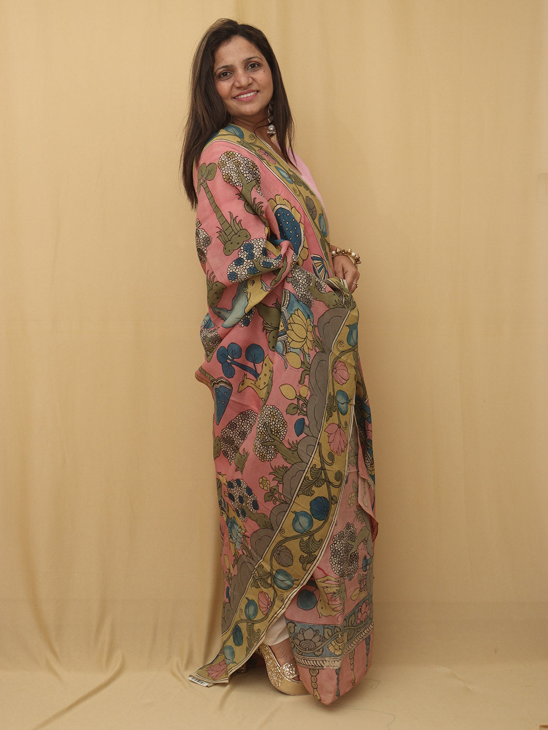 Pen Kalamkari Silk Dupatta 5