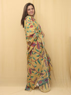 Stunning Yellow Pen Kalamkari Pure Silk Dupatta - Perfect for Any Occasion - Luxurion World
