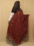 Stunning Red Pen Kalamkari Pure Silk Dupatta for Elegant Style - Luxurion World