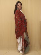 Stunning Red Pen Kalamkari Pure Silk Dupatta for Elegant Style - Luxurion World