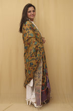 Stunning Yellow Pen Kalamkari Pure Silk Dupatta - Perfect for Any Occasion - Luxurion World