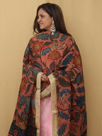 Stunning Red Pen Kalamkari Pure Silk Dupatta - Perfect for Any Occasion! - Luxurion World