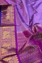 Exquisite Purple Kanjeevaram Pure Silk Handloom Dupatta With Contrast Border - Luxurion World
