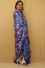 Stunning Blue Kantha Silk Dupatta with Hand Embroidery - Luxurion World