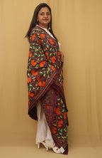 Exquisite Purple Kantha Silk Dupatta with Hand Embroidery - Luxurion World