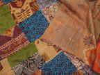 Multicolor Hand Embroidered Kantha Pure Silk Reversible Dupatta - Luxurion World