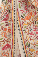 Pastel Kantha Silk Dupatta: Hand-Embroidered Elegance - Luxurion World