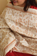 Vibrant Multicolor Hand Embroidered Kantha Pure Tussar Silk Dupatta - Luxurion World