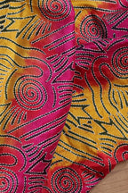 Multicolor Hand Embroidered Kantha Block Printed Pure Tussar Silk Dupatta - Luxurion World