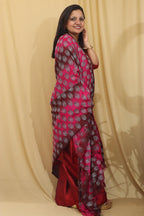 Multicolor Hand Embroidered Kantha Block Printed Pure Tussar Silk Dupatta - Luxurion World