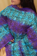 Multicolor Hand Embroidered Kantha Block Printed Pure Tussar Silk Dupatta - Luxurion World