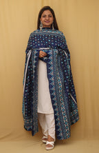 Stunning Blue Kantha Silk Dupatta with Hand Embroidery - Luxurion World