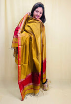 Stunning Yellow Maheshwari Silk Cotton Dupatta - Handloom Crafted - Luxurion World