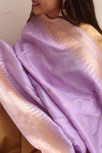 Elegant Purple Paithani Silk Bird & Floral Design Dupatta - Luxurion World
