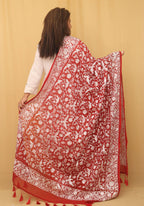 Stunning Red Georgette Dupatta with Elegant Embroidery - Luxurion World