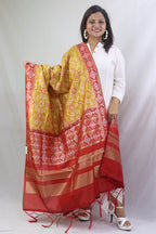 Stunning Yellow Patola Silk Dupatta - with a beautifully handcrafted matching tassel - Luxurion World