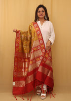 Yellow Patola Silk Dupatta - Luxurion World
