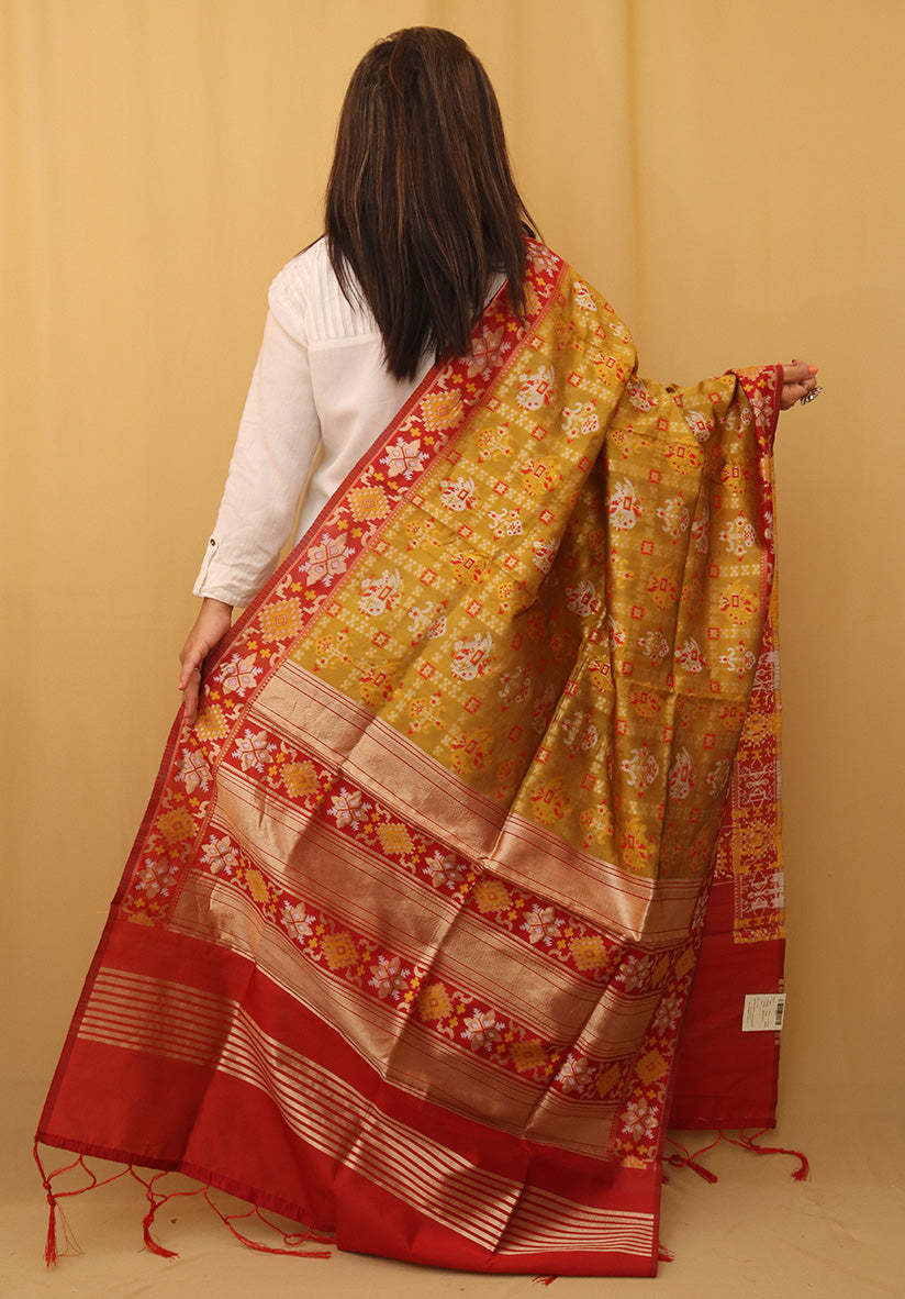 Yellow Patola Silk Dupatta - Luxurion World