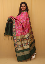 Pink Patola Silk Dupatta - Luxurion World