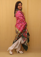 Pink Patola Silk Dupatta - Luxurion World