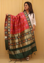 Red Patola Silk Dupatta - Luxurion World