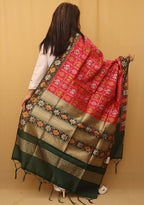Red Patola Silk Dupatta - Luxurion World