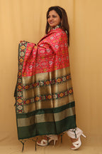 Red Patola Silk Dupatta - Luxurion World
