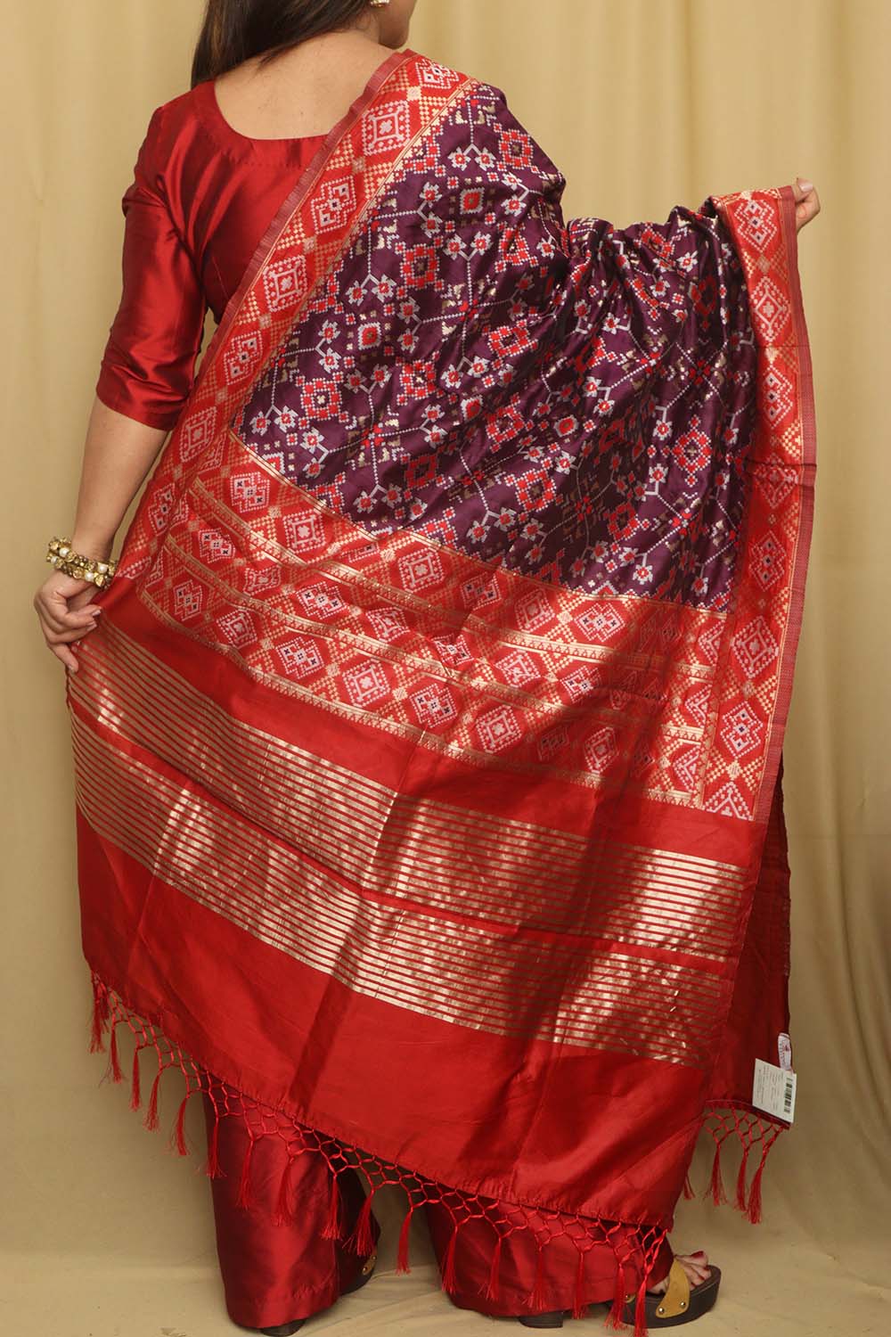 Elegant Purple Patola Silk Dupatta - Luxurion World