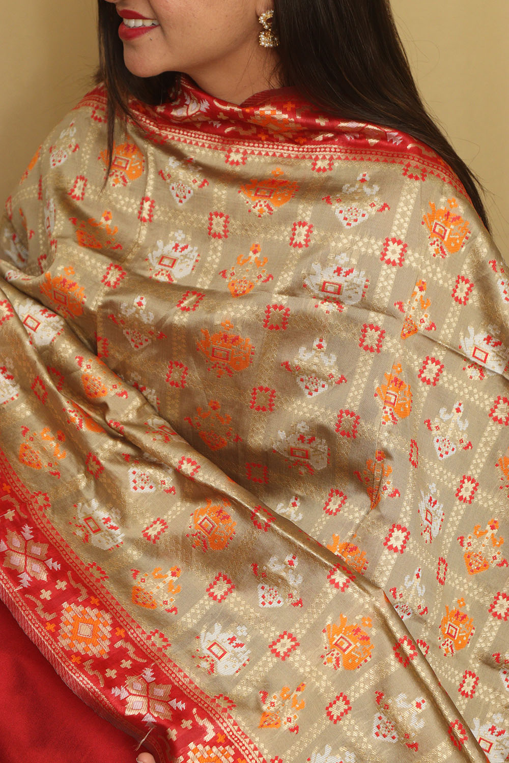 Soft and Stylish Pastel Patola Silk Dupatta - Luxurion World