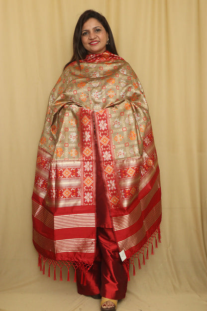 Soft and Stylish Pastel Patola Silk Dupatta - Luxurion World