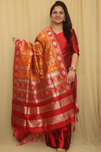 Stunning Orange Patola Silk Dupatta - Perfect Ethnic Accessory - Luxurion World