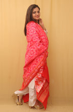 Stunning Pink Patola Silk Dupatta - with a beautifully handcrafted matching tassel - Luxurion World