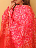 Stunning Pink Patola Silk Dupatta - with a beautifully handcrafted matching tassel - Luxurion World