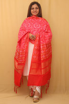 Stunning Pink Patola Silk Dupatta - with a beautifully handcrafted matching tassel - Luxurion World