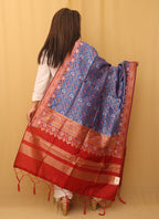 Elegant Blue Patola Silk Dupatta - Luxurion World