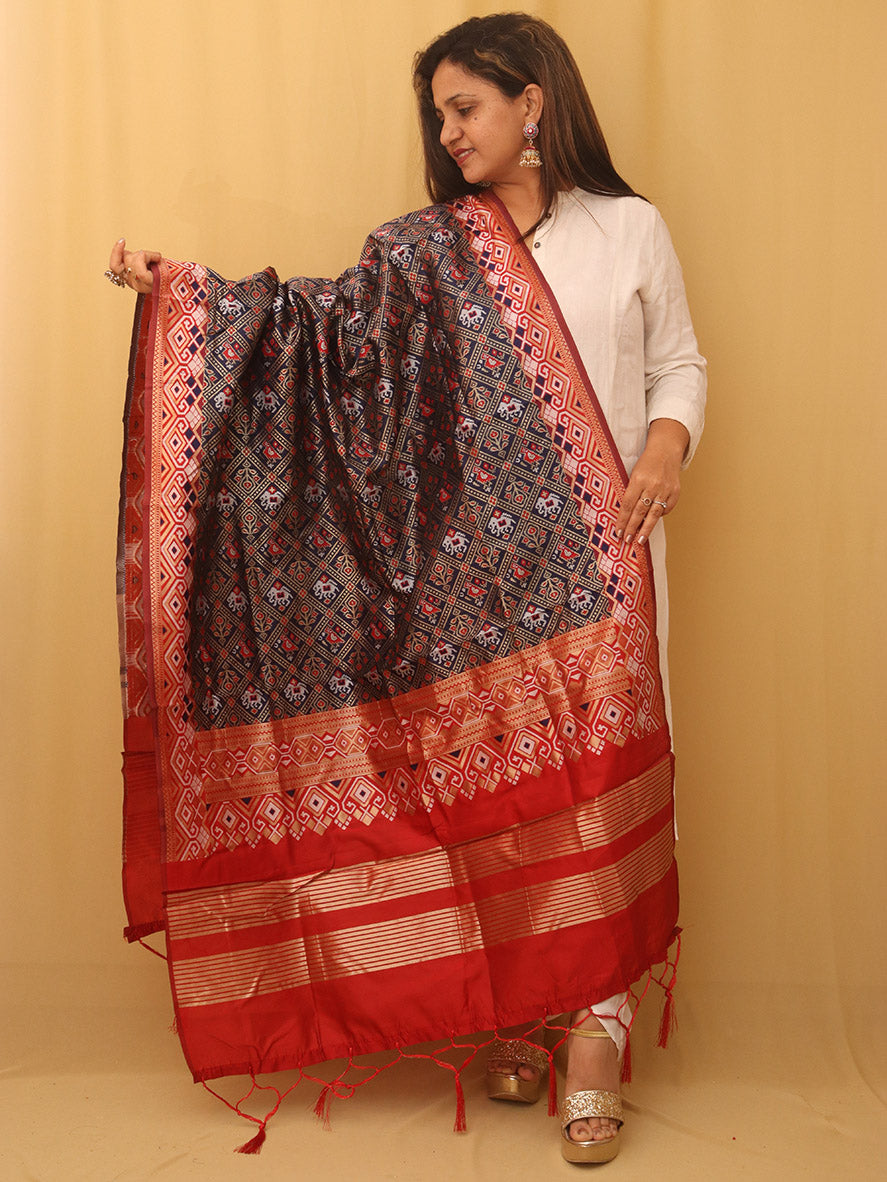 Blue Patola Silk Dupatta - Luxurion World