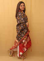 Black Patola Silk Dupatta - Luxurion World