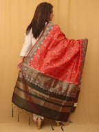 Red Patola Silk Dupatta - Luxurion World