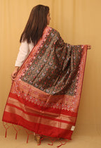 Black Patola Silk Dupatta - Luxurion World