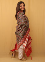 Black Patola Silk Dupatta - Luxurion World