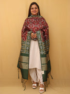 Maroon Patola Silk Dupatta - Luxurion World