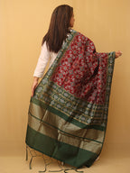 Maroon Patola Silk Dupatta - Luxurion World