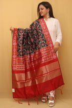 Black Patola Silk Dupatta - Luxurion World